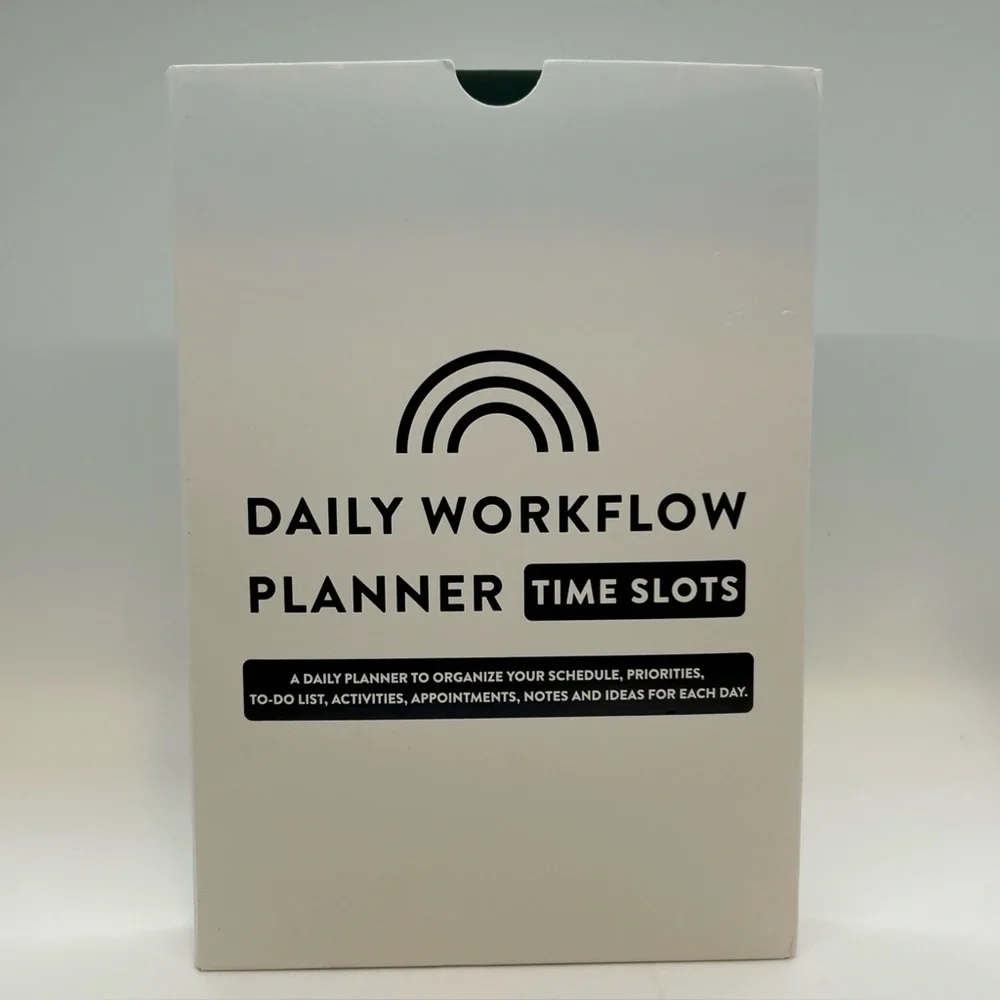 Daily Workflow Planner Timeslots NEW Green Task Calendar UNDATED Monthly Weekly